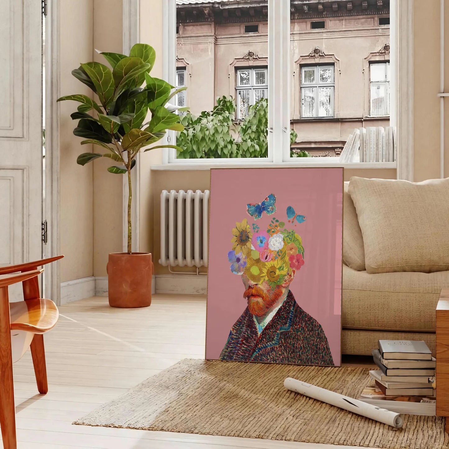 space trendy poster vibrant green red hues eye wall art perfect gift modern touch decor variety sizes A4 cm A0