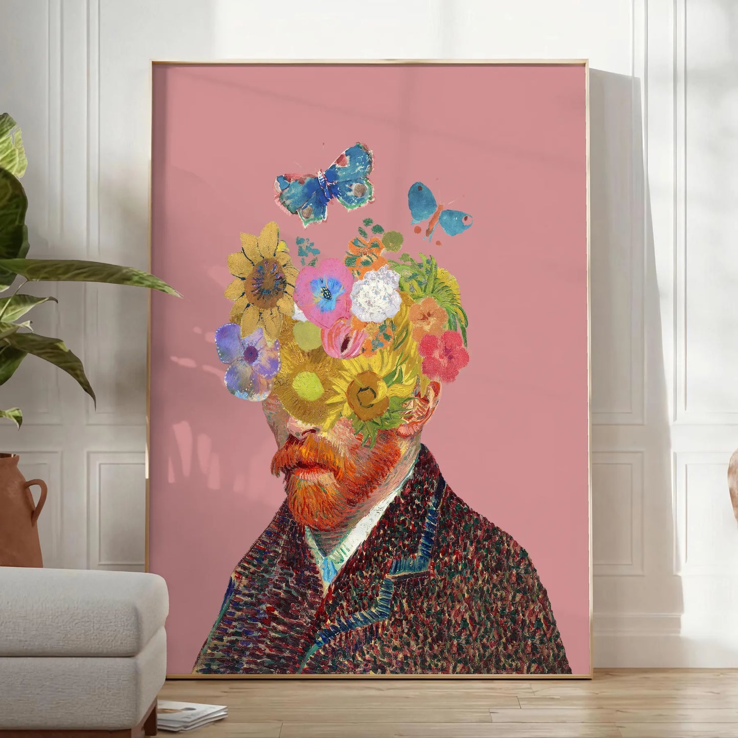 space trendy poster vibrant green red hues eye wall art perfect gift modern touch decor variety sizes A4 cm A0