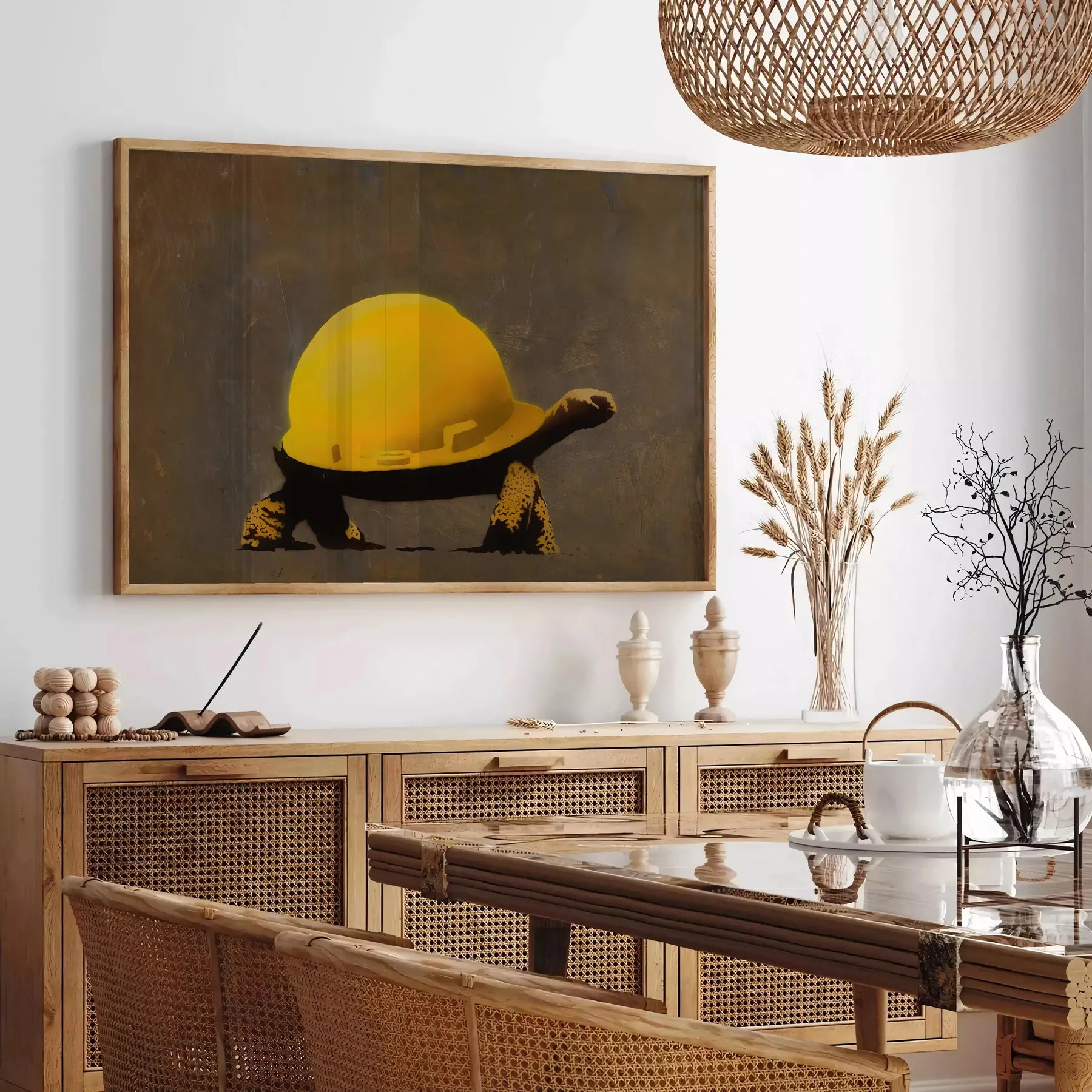serenity stunning turtle graphic poster vibrant greens sleek black backdrop captivating wall art piece perfect gift ocean lovers space unique artwork print frame one
