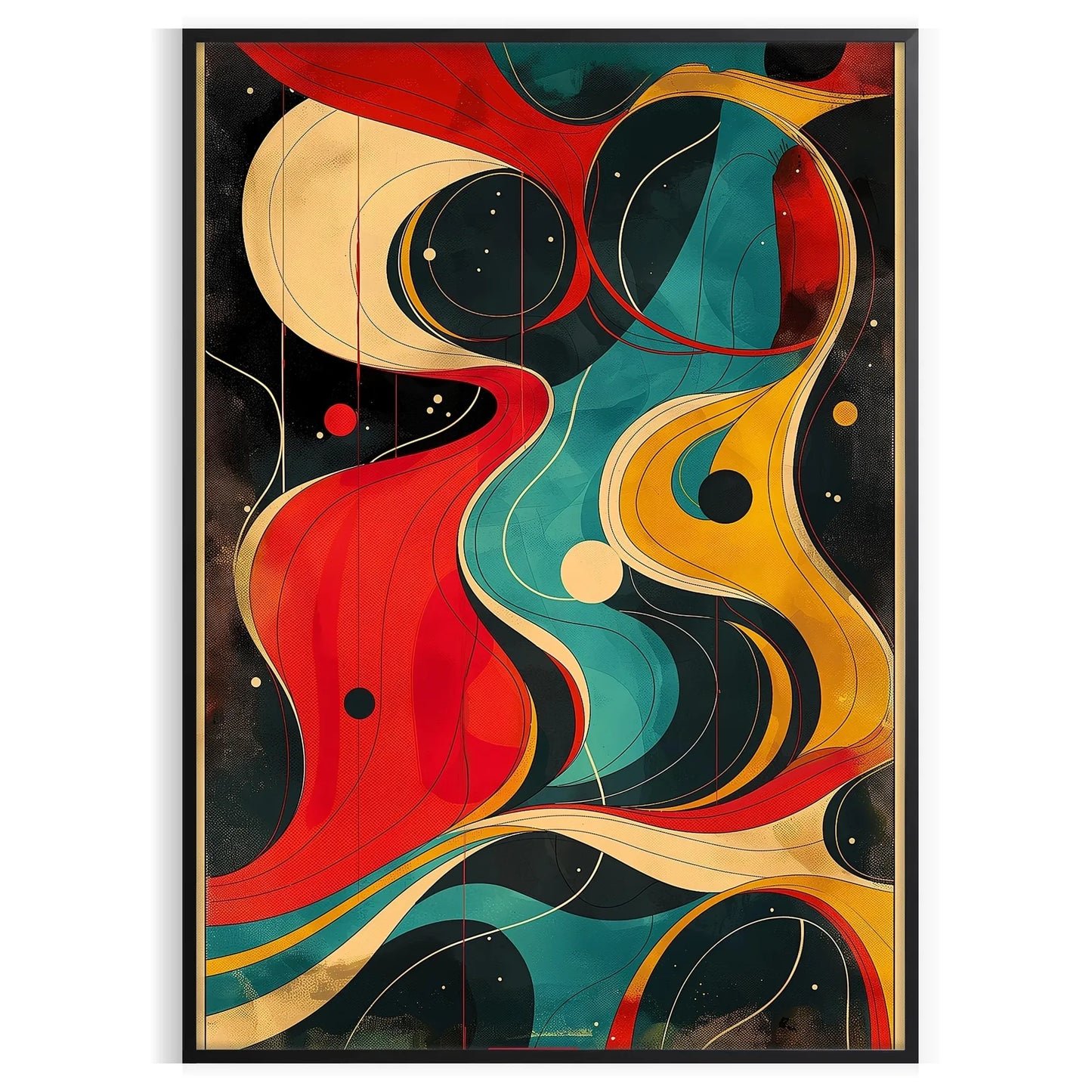 captivating world twist art stunning poster dynamic black orange hues wall piece depth intrigue space unique artwork thoughtful gift frame