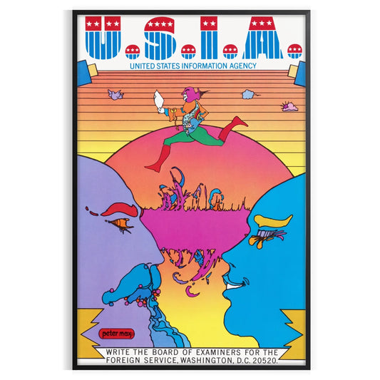 perfect blend nostalgia style Usia Vintage Retro Poster stunning blue purple hues captivating wall art ideal gift lover space available framed masterpiece unframed print