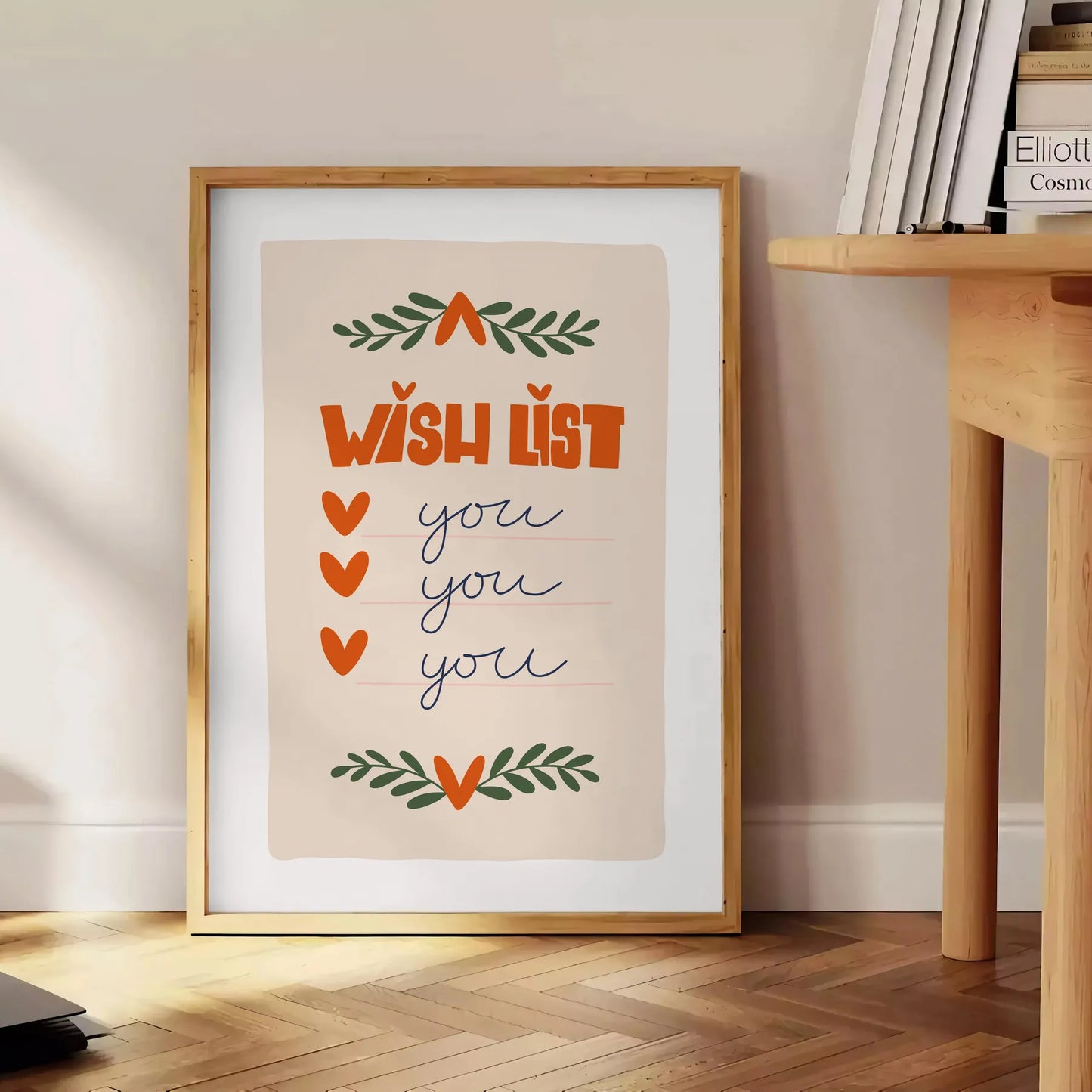 space stunning gray green Wish List poster beautiful wall art sleek design thoughtful theme perfect gift addition home decor collection artwork personalized touch
