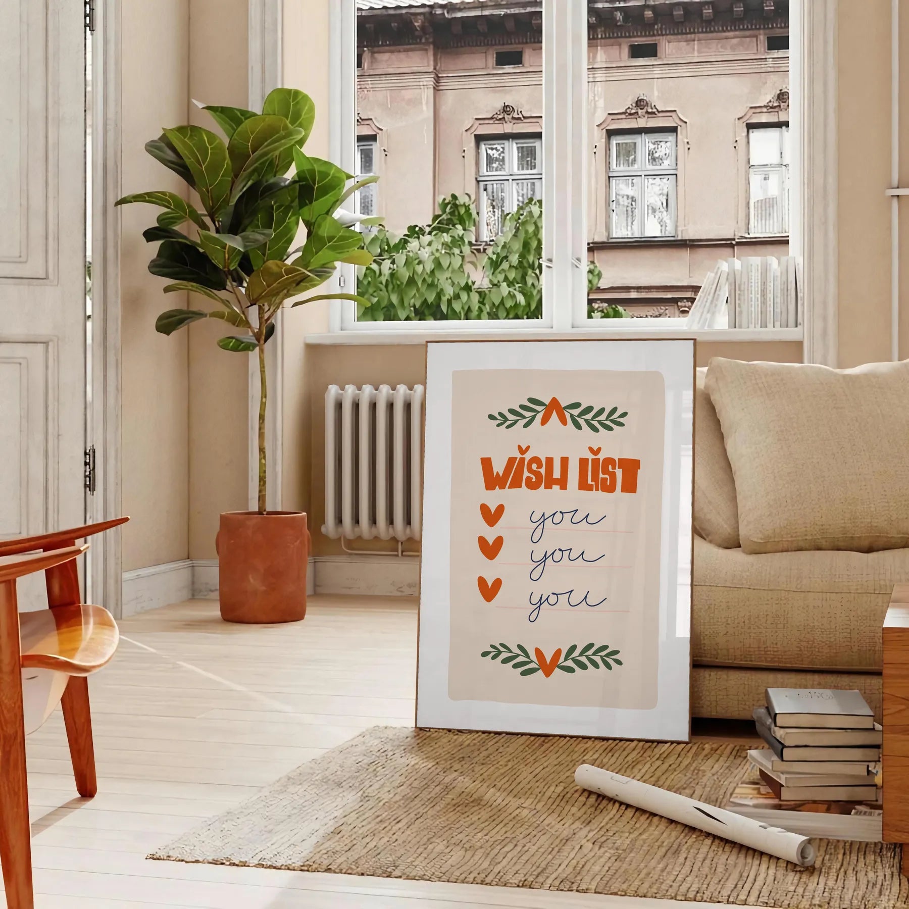 space stunning gray green Wish List poster beautiful wall art sleek design thoughtful theme perfect gift addition home decor collection artwork personalized touch
