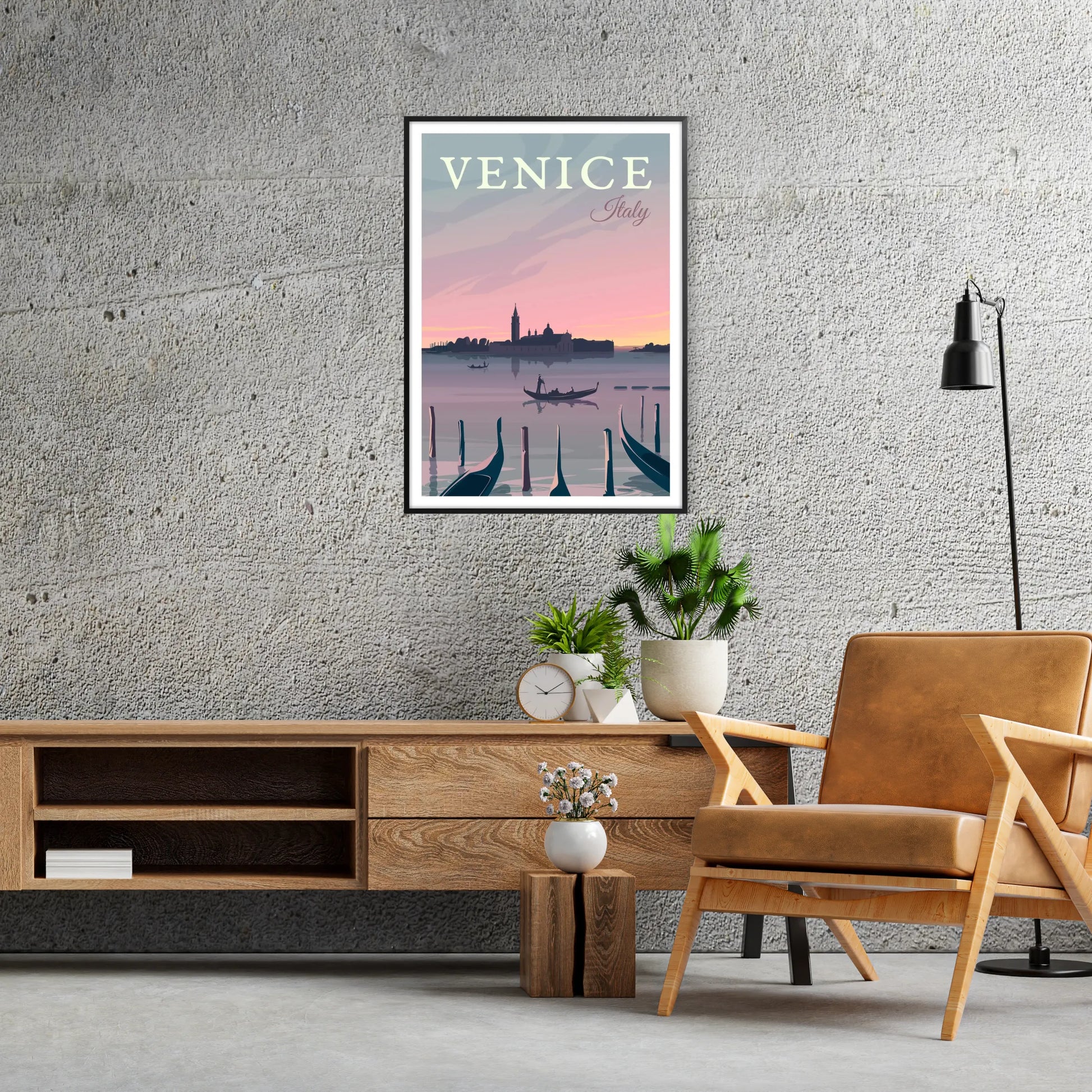 charm Venice vibrant travel poster stunning green blue hues wall exquisite artwork ideal gift enthusiasts multiple sizes A4 cm A0 space today